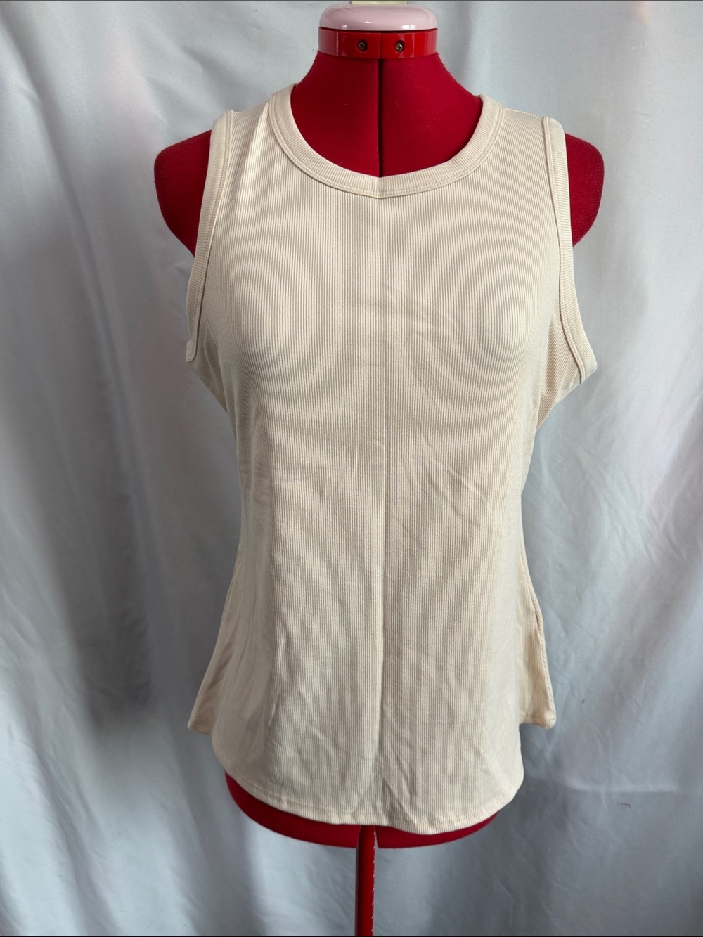 Classic Ribbed Tank Top in Cream